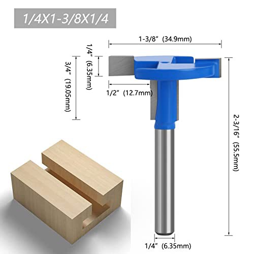 Bestgle超硬刃トリマービット T型ほぞカッター 6.35mm(1/4