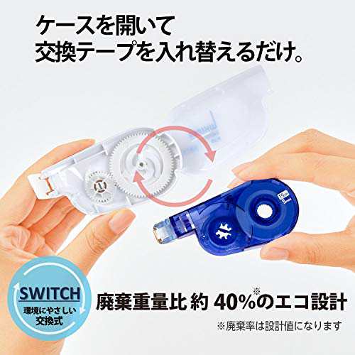 プラス 修正テープ ホワイパースイッチ 抗菌仕様 5mm 本体 簡易包装 WH