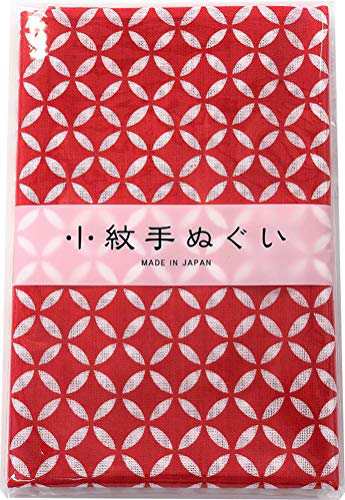 Miyamoto-Towel 日本製 手ぬぐい 小紋 和柄 泉紅梅 33×90cm 七宝(赤 