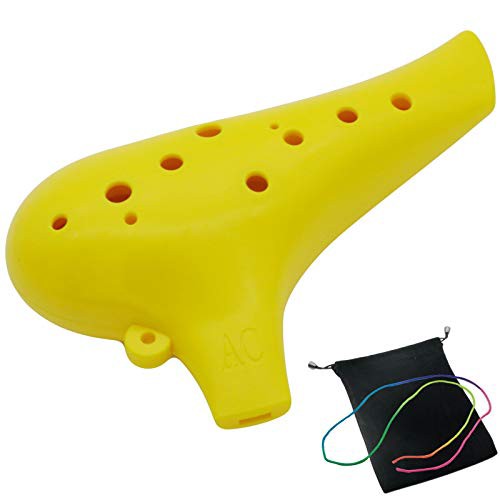 イエロー オカリナ 楽器 12穴 アルトプラスチック C調 AC Ocarina 吹奏 ...