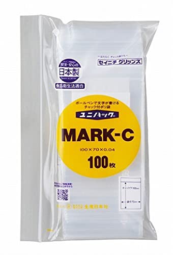 ユニパック メモ欄付き 70x100mm 100枚入 MARK-C