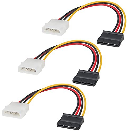 寒さいつまで? SATA電源交換ケーブル 3本 Molex 4ピンオス to SATAメス