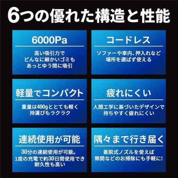 ハンディクリーナー コードレス 車用掃除機 強力 車 充電式 掃除機