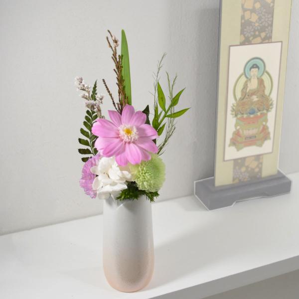 プリザーブドフラワー 仏花 お供え花 凛（りん）花器付