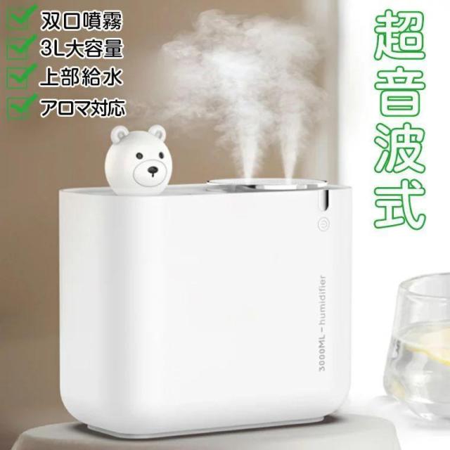 加湿器 アロマ 大容量 超音波 卓上 加湿器 USB オフィス おしゃれ 小型 かわいい 除菌 静音 卓上加湿器 双口噴霧 LEDライト 空気清浄 空焚き防止 乾燥 花粉対策の通販は