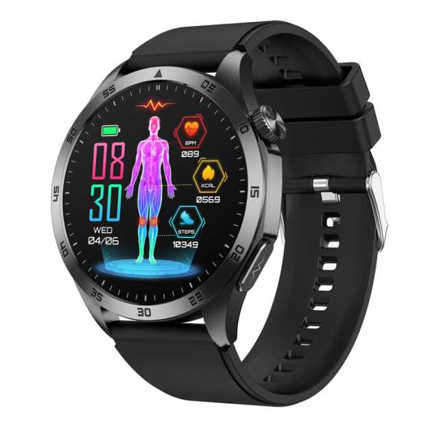 スマートウォッチ 日本製センサー 通話機能 血糖値 血圧測定 心電図ECG+PPG 尿酸脂質 血中酸素 体温測定 高精度心拍数 睡眠管理 活動量計 着信通知 クリスマスの通販は