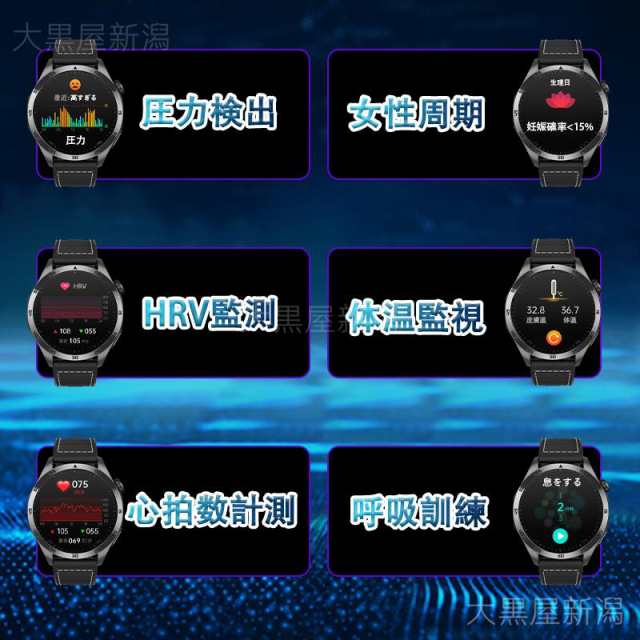 スマートウォッチ 日本製センサー 通話機能 血糖値 血圧測定 心電図ECG+PPG 尿酸脂質 血中酸素 体温測定 高精度心拍数 睡眠管理 活動量計 着信通知 クリスマスの通販は