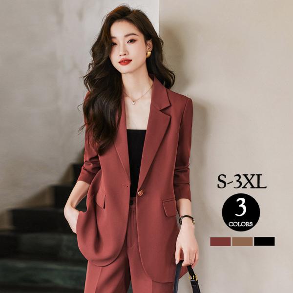 スーツ レディース パンツスーツ 送料無料 S-3XL 洗える スーツ テーラードジャケット ストレートパンツ 秋 冬 春夏 通勤 入学式 卒業式