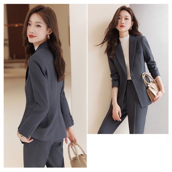 スーツセット レディース パンツセット セットアップ  20代30代40代 フォーマル 細身シルエット 制服OL ビジネス 入学式 卒業式 通勤_12