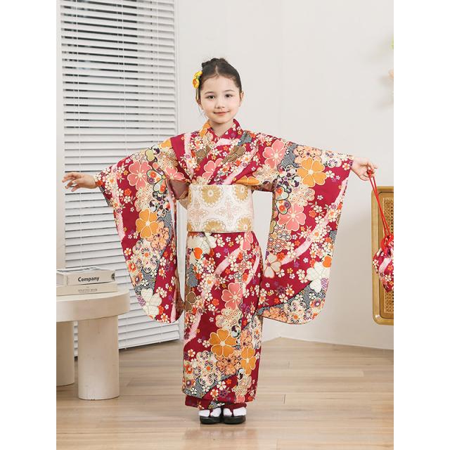七五三 着物 753 女の子 着物セット子ども用着物 着物ドレス 写真撮影 前撮り 後撮り お祝い 七草祝い キッズ 7歳 小学生 小学校_2
