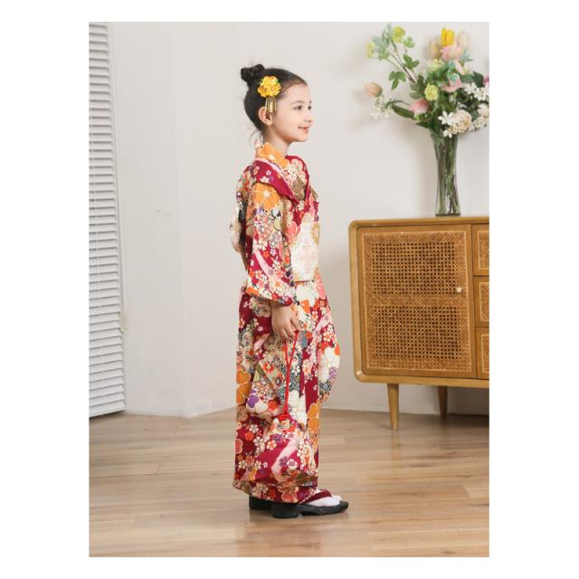 七五三 着物 753 女の子 着物セット子ども用着物 着物ドレス 写真撮影 前撮り 後撮り お祝い 七草祝い キッズ 7歳 小学生 小学校_6