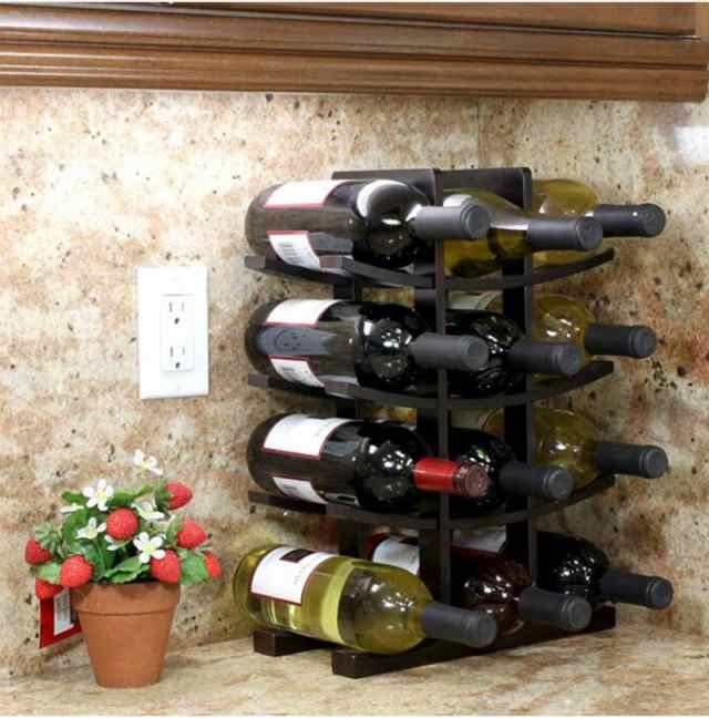 ワインラック ボトルスタンド 木製 ワイン棚 ワイン収納 酒棚 4層 ...