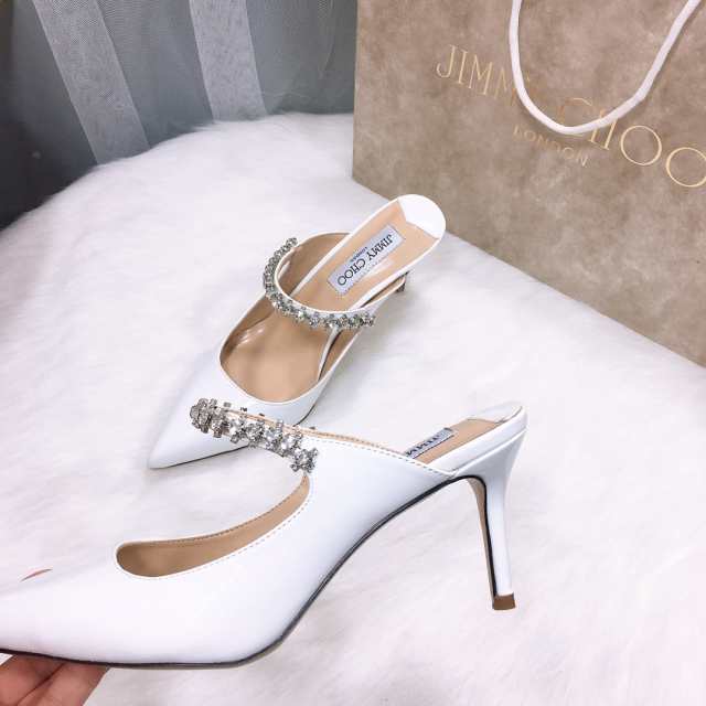 JIMMY CHOO ワンピースラインストーンチェーンハイヒール