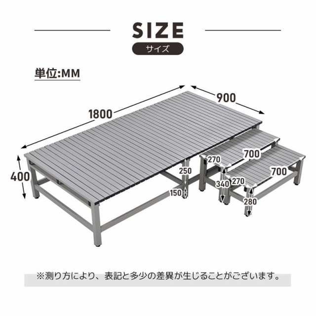 アルミデッキ キット 3点セットアルミパネル 家具ガーデンファニチャーバルコニー ベランダ 踏み台付 北欧 キットアルミ 新生活