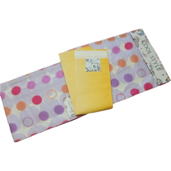 変わり織り個性派浴衣＆麻半幅帯セット-No.009【浴衣の色：薄紫色　麻半幅帯の色：黄色暈かし/送料無料/COOL STYLE】の通販は