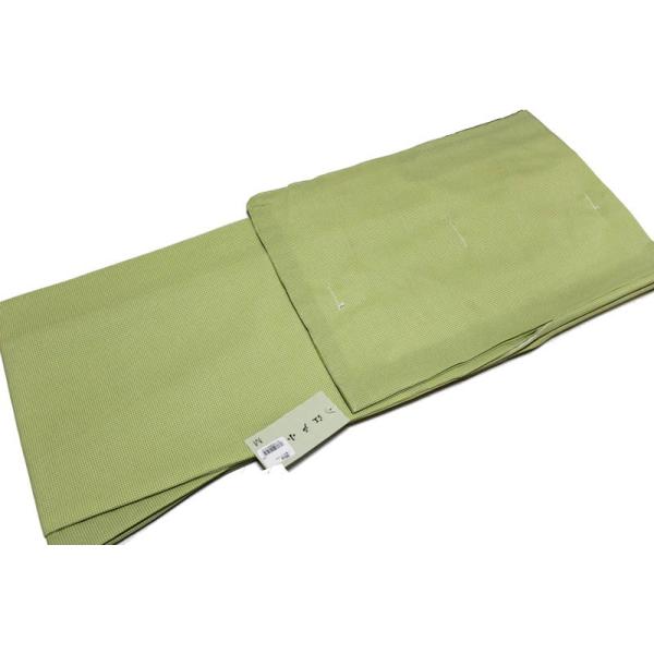 お仕立て上がり袷せキモノ-No.067【Mサイズ/良質江戸小紋柄/地色：黄緑色・八掛け：緑色/送料無料/着物 江戸小紋 袷】