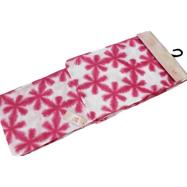 雪花絞り 浴衣 綿100% トールサイズ 裄長 雪花絞り調 綿麻 浴衣単品-LD