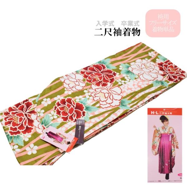 アッシュ・エル H・L ブランド/２尺袖の着物-No.703（フリーサイズ）【二尺袖 HL/入学 卒業/袴/袴専用 着物/丈短め/小振袖/袴用】の通販は 5,609円