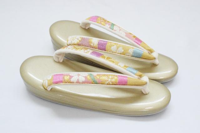 【在庫処分SALE】振袖 草履バッグ セット-No.55（Mサイズ）日本製品【ゴールド台/合皮製品/正装/振り袖/結婚式にも◎/成人式 草履バックセット/送料無料/振袖/訪問着/色無地/小紋】_2