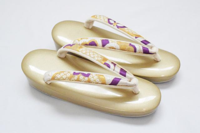 【在庫処分SALE】振袖 草履バッグ セット-No.61（Lサイズ）日本製品【ゴールド台/合皮製品/正装/振り袖/結婚式にも◎/成人式 草履バックセット/送料無料/振袖/訪問着/色無地/小紋】_2