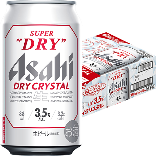 アサヒ スーパードライ ドライクリスタル 350ml×24本 1ケース ビール u-saの通販は 5,035円