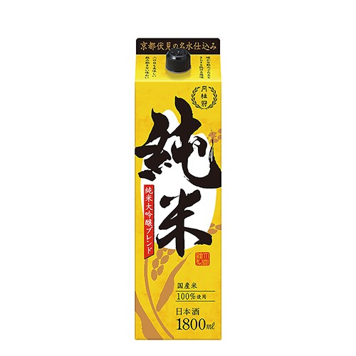 月桂冠 純米 1.8L パック 1800ml×6本 ケース u-yu 純米酒・特別純米酒