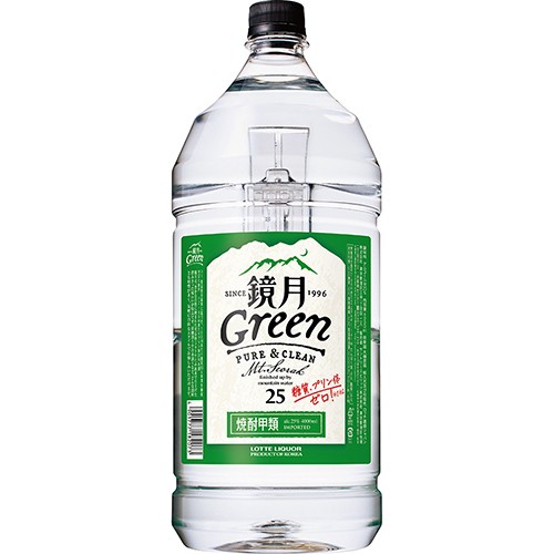 サントリー 鏡月Green グリーン 25度 4L ペット 4000ml×4本 1ケース u-yu