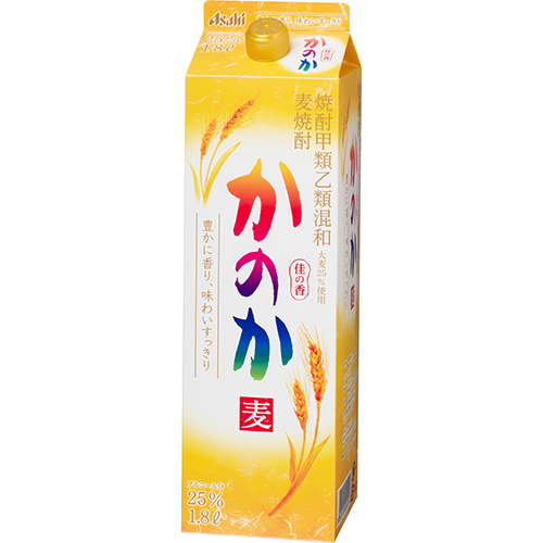 アサヒ 麦焼酎 かのか 25度 1.8Lパック 1800ml×6本 1ケース u-yu