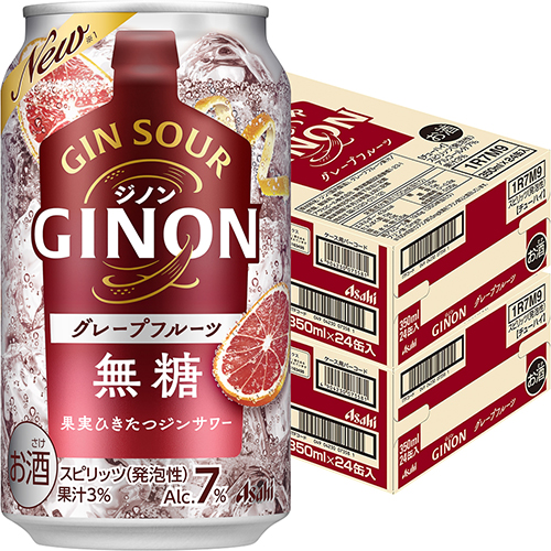 アサヒ GINON ジノン グレープフルーツ 350ml×24本 2ケース（48本） チューハイ ジン u-yuの通販は 5,338円