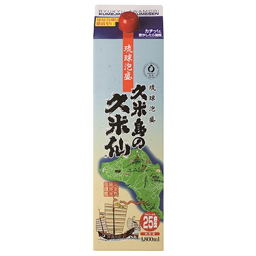 久米島の久米仙 泡盛 久米島の久米仙 25度 1.8Lパック 1800ml×6本 1ケース u-yu