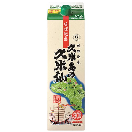 久米島の久米仙 泡盛 久米島の久米仙 30度 1.8Lパック 1800ml×6本 1ケース u-yu