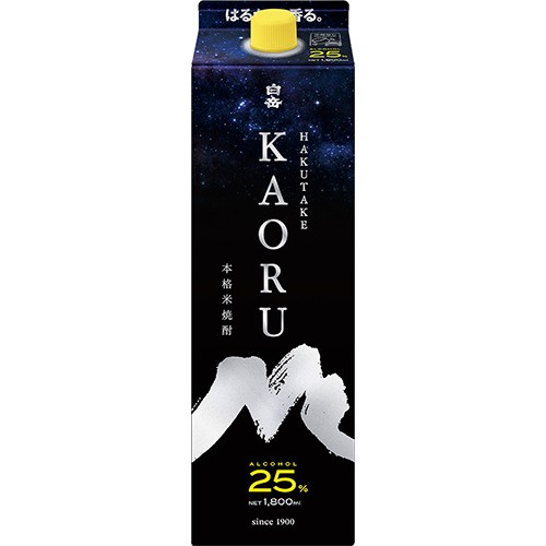 高橋酒造 米焼酎 白岳 KAORU 1.8Lパック 1800ml×6本 1ケース u-yu