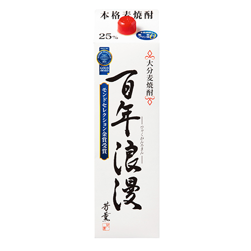 老松酒造 麦焼酎 百年浪漫 1.8Lパック 1800ml×6本 大分 1ケース u-yu