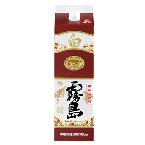 霧島酒造 芋焼酎 白霧島 20度 1.8Lパック 1800ml×6本 u-yu