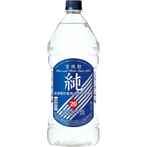 宝酒造 宝焼酎 純 20度 2.7L エコペット 2700ml×6本 1ケース 甲類焼酎 u-yu