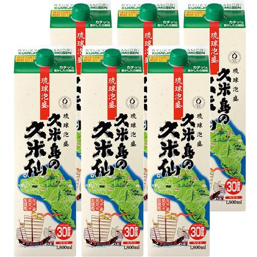 久米島の久米仙 泡盛 久米島の久米仙 30度 1.8Lパック 1800ml×6本 1ケース u-yu