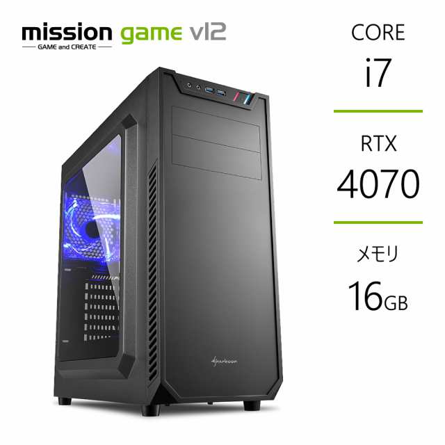 ゲーミングPC RTX4070 Core i7-12700F メモリ16GB SSD1TB B760 ...