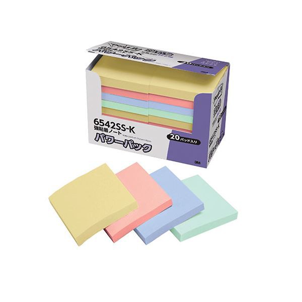 3M Post-it ポストイット パワーパック 強粘着ノート パステルカラー