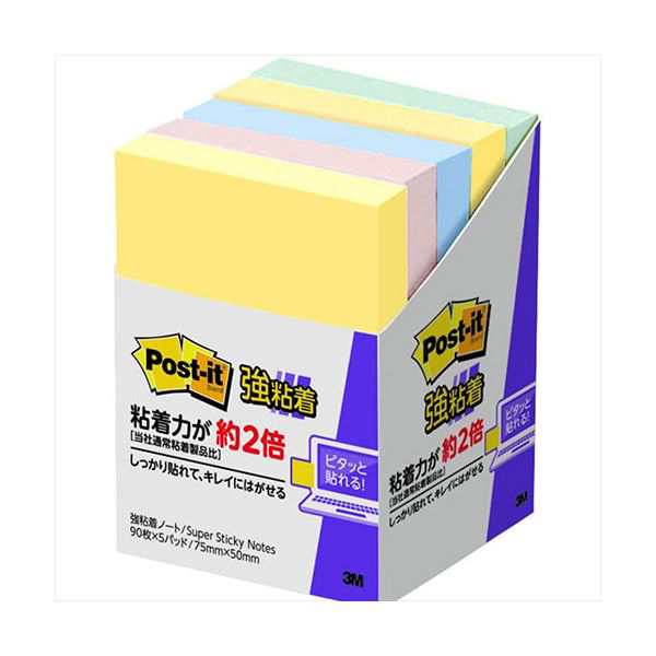 3M Post-it ポストイット 強粘着ノート パステルカラー 混色 5個入 3M