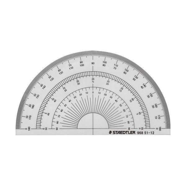 まとめ) ステッドラー 半円分度器 12cm 968 51-12 1枚