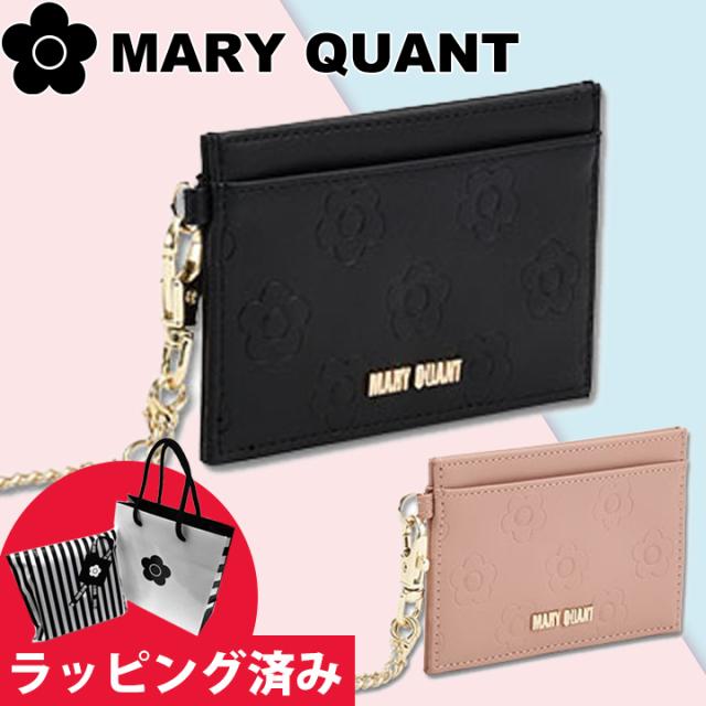 マリークワント マリクワ 定期入れ チェーン付き シングルパスケース デイジーアウトラインパターン ギフト レディース 221914357 MARY QUANT