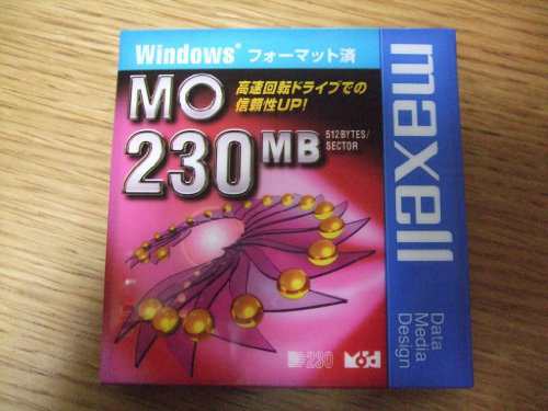 1枚 maxell データ用 3.5型MO 230MB Windowsフォーマット MA-M230.WIN ...