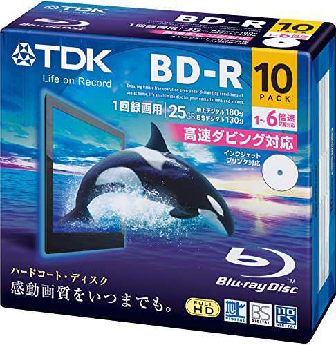 TDK 録画用ブルーレイディスク BD-R 25GB 1-6倍速 ホワイトワイド ...