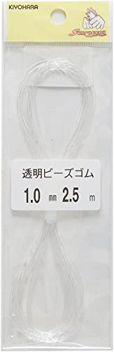 幅0.1mm×長さ2.5m_ホワイト KIYOHARA サンコッコー 透明ビーズゴム 幅0.1