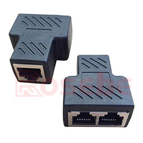 Rosebe RJ45 スプリッタアダプタ LAN 延長 コネクタ， LAN コネクタLAN