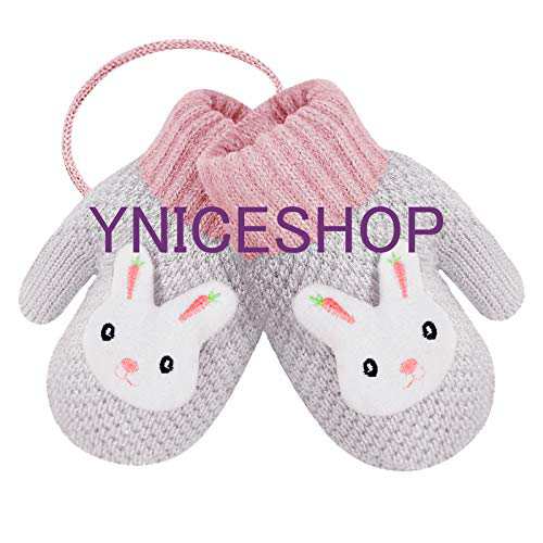 グレー [YNICESHOP] キッズグローブ ミトン型 子供用手袋 可愛い