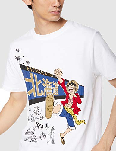 ホワイト_L [ワンピース] Tシャツ ご当地 ルフィ×北海道 半袖 22833840