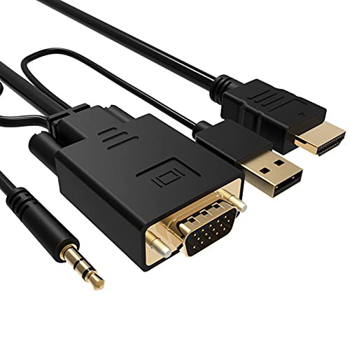 VGA TO HDMI 変換アダプタ VGA to HDMI 変換ケーブル 1.8M VCOM