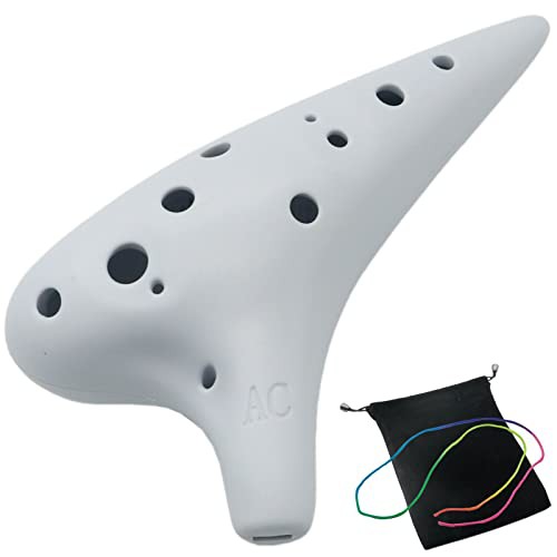 ホワイト Aestivate Plastic Ocarina オカリナ 楽器 12穴 アルト