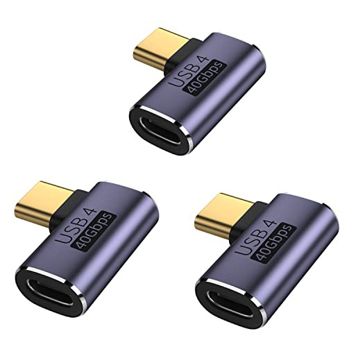 3個 USB4 Type C 変換 アダプター 左右 90° サイドベント L字 L型 USB4